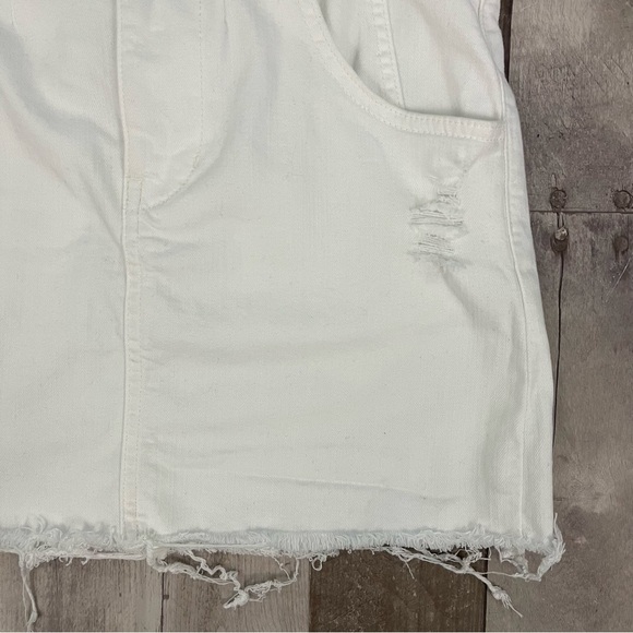 Free People White Distressed Mini Skirt - Picture 7 of 14
